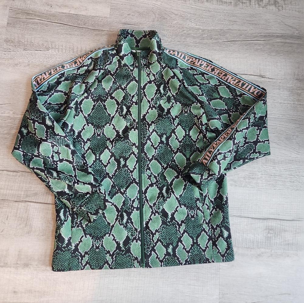 Daily Paper Men’s Medium Snake Pattern Track Jacket Full Zip Casual Track Top